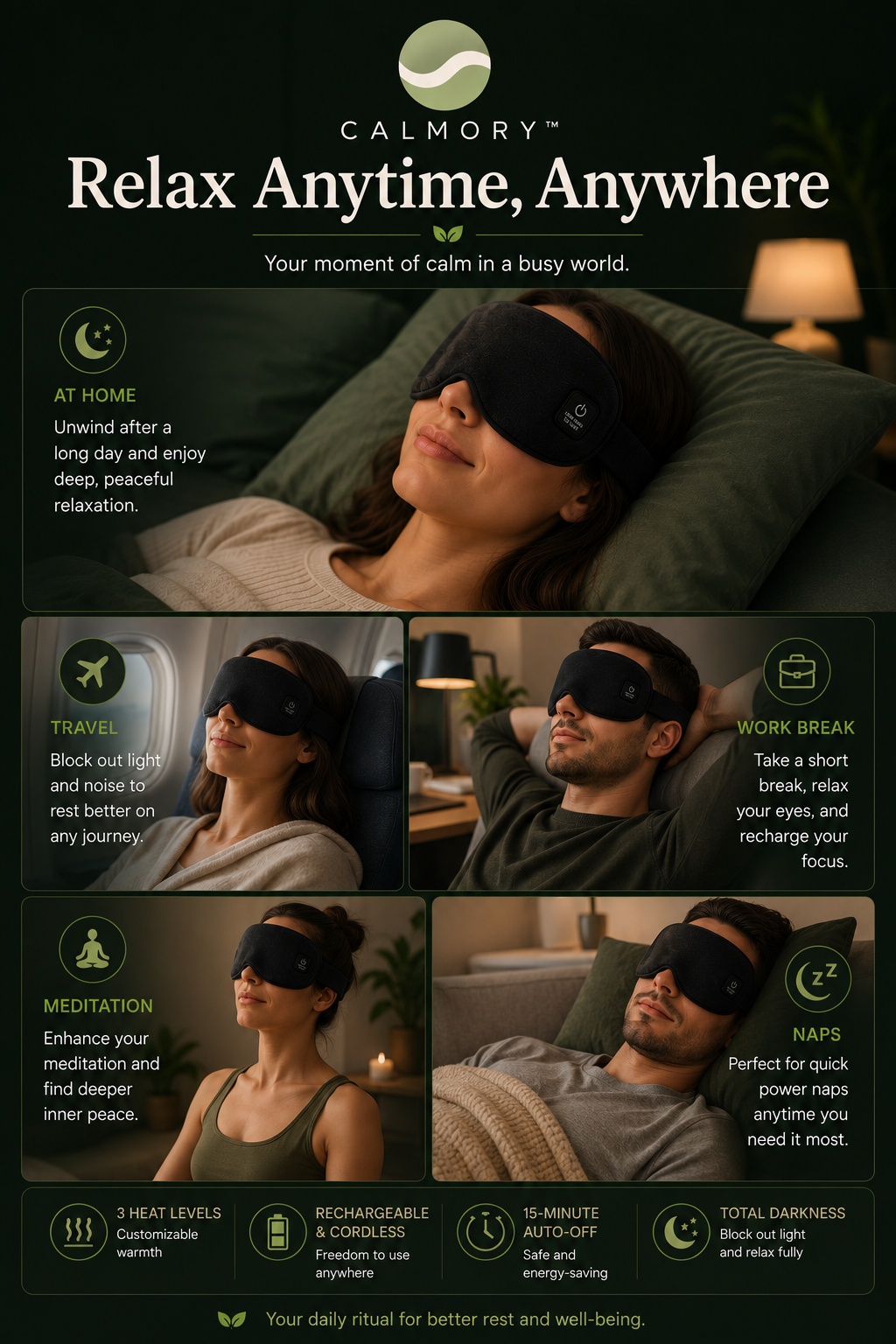 Calmory™ Rechargeable Heated Eye Mask